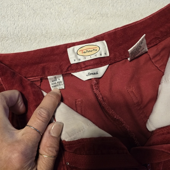 Talbots petite red velour pants - Picture 5 of 6